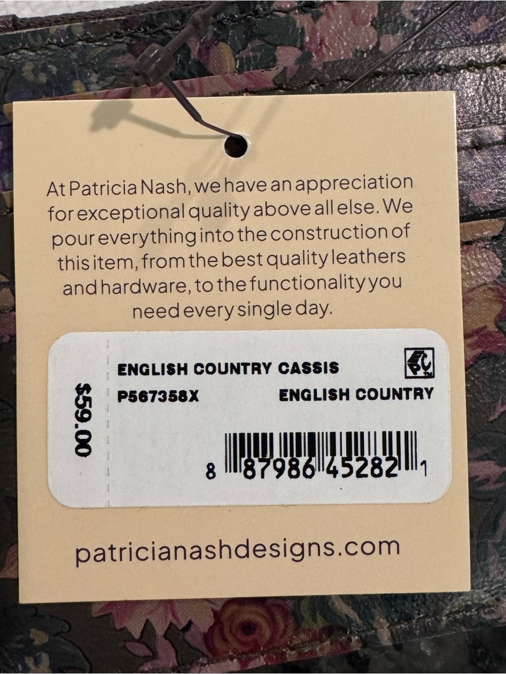 LOW START Patricia Nash English Country Cassis ID wallet NWT - Picture 4 of 10
